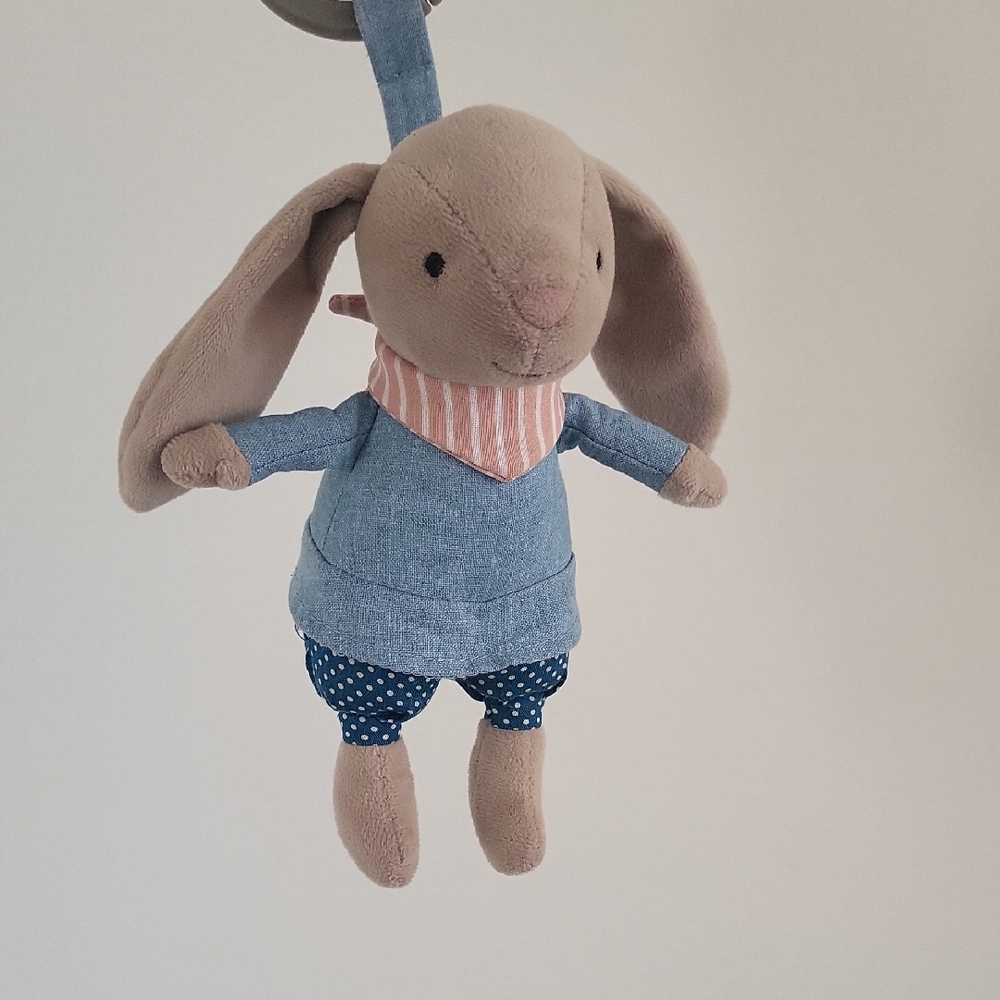 Jellycat Beige Bunny Rattle Carseat Toy